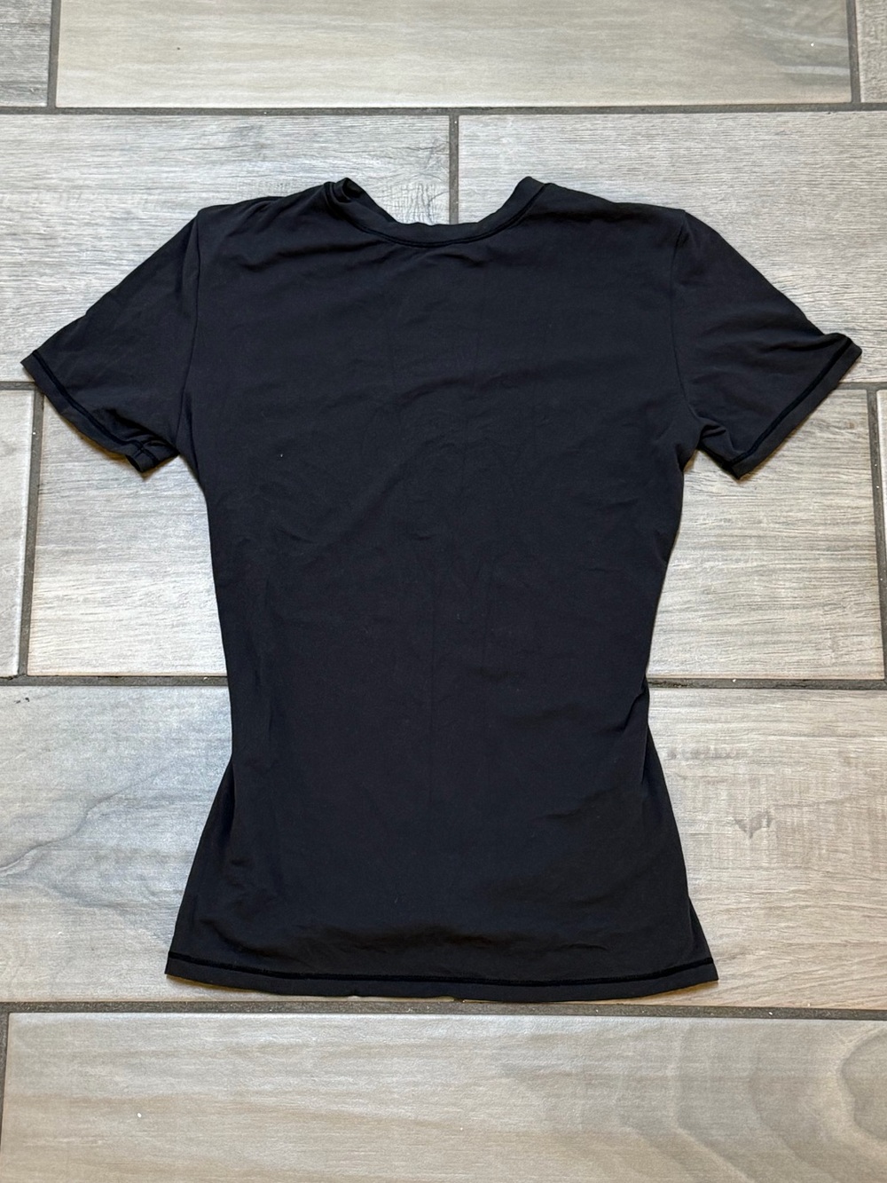 SKIMS Fits Everybody Black Short Sleeve T-Shirt Stretch Basic Tee